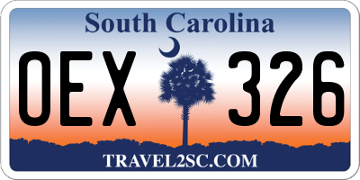 SC license plate OEX326