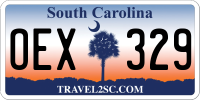 SC license plate OEX329