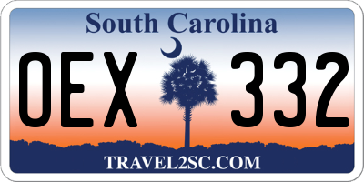 SC license plate OEX332