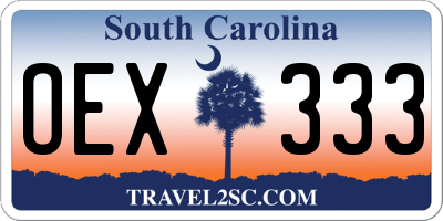 SC license plate OEX333