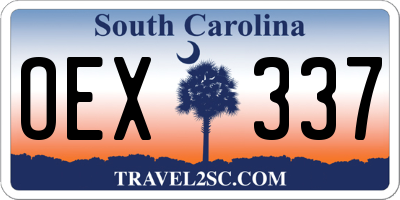 SC license plate OEX337