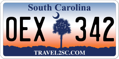 SC license plate OEX342