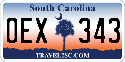 SC license plate OEX343