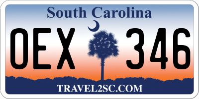 SC license plate OEX346