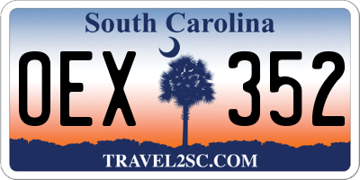 SC license plate OEX352
