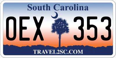 SC license plate OEX353
