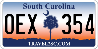 SC license plate OEX354