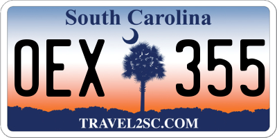 SC license plate OEX355
