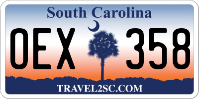 SC license plate OEX358