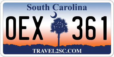 SC license plate OEX361