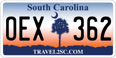SC license plate OEX362
