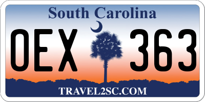 SC license plate OEX363