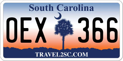 SC license plate OEX366