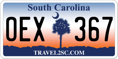 SC license plate OEX367