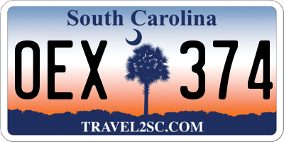 SC license plate OEX374