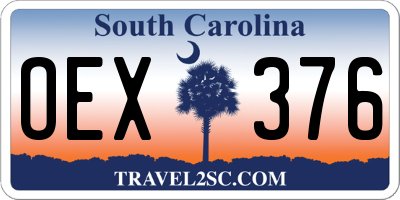 SC license plate OEX376