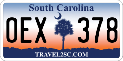 SC license plate OEX378