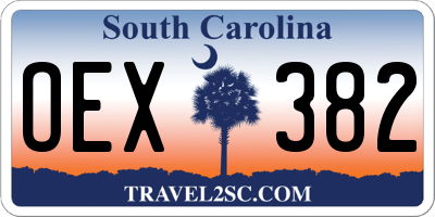 SC license plate OEX382