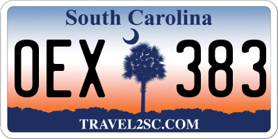 SC license plate OEX383