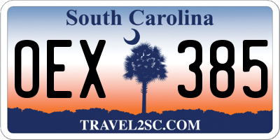 SC license plate OEX385