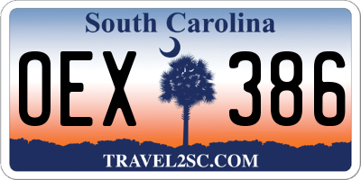SC license plate OEX386
