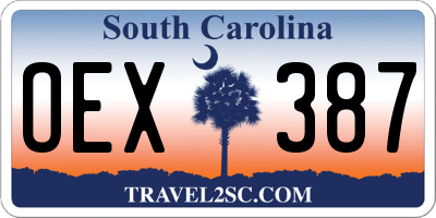 SC license plate OEX387