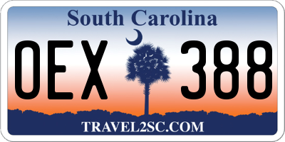SC license plate OEX388