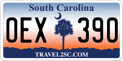 SC license plate OEX390
