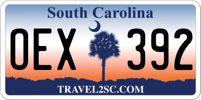 SC license plate OEX392