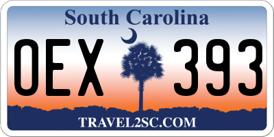 SC license plate OEX393