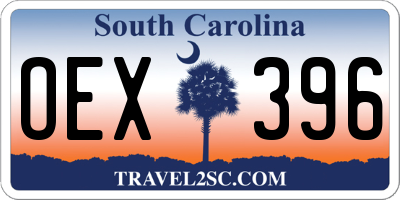 SC license plate OEX396