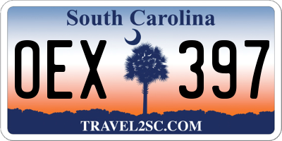 SC license plate OEX397