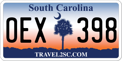 SC license plate OEX398