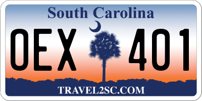 SC license plate OEX401