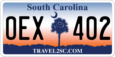 SC license plate OEX402