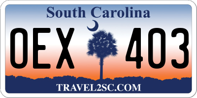 SC license plate OEX403