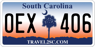 SC license plate OEX406