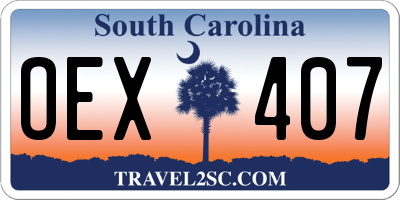 SC license plate OEX407