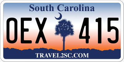 SC license plate OEX415