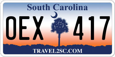 SC license plate OEX417