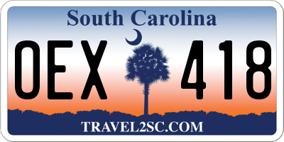 SC license plate OEX418