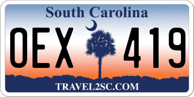 SC license plate OEX419