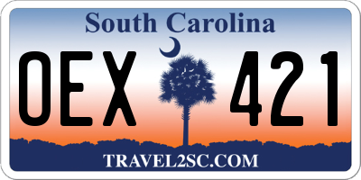 SC license plate OEX421