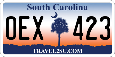 SC license plate OEX423