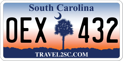 SC license plate OEX432