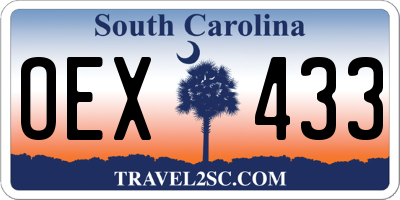 SC license plate OEX433