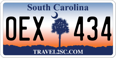 SC license plate OEX434