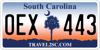 SC license plate OEX443