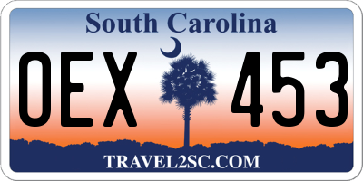 SC license plate OEX453