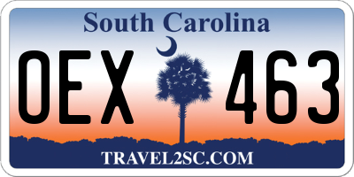 SC license plate OEX463